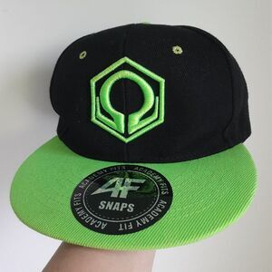 Academy Fits Caps Plus Black Embroidered Neon Green Flat Bill Mens Truckers Hat